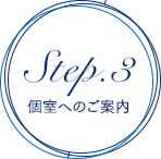 Step.3 個室へのご案内